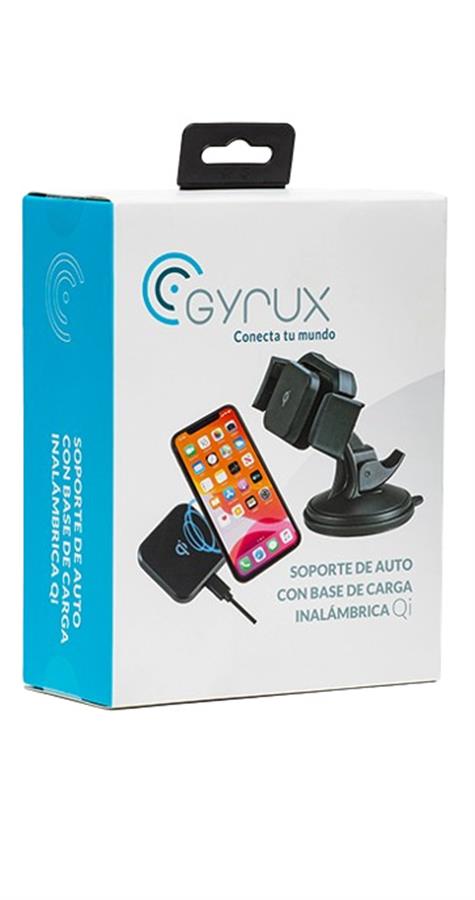 Soporte de Auto para Celular - Carga Inalambrica / Ajustable con Ventosa Gyrux