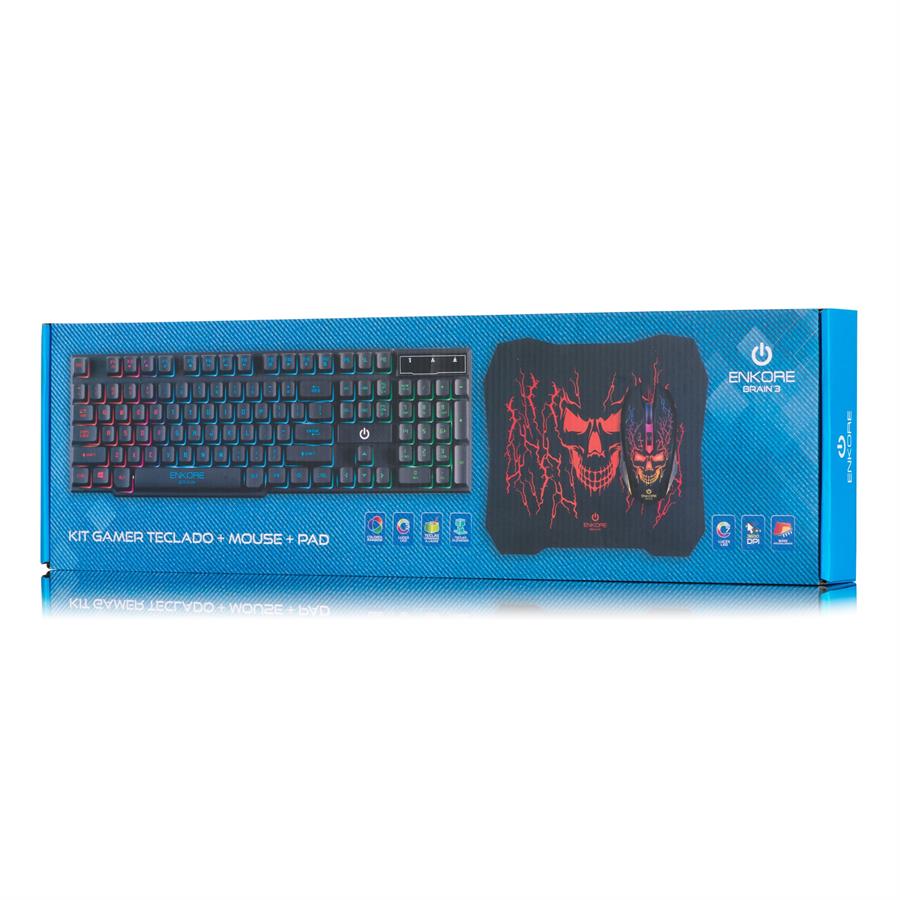 Kit Gamer Teclado + Mouse Enkore Brain 3