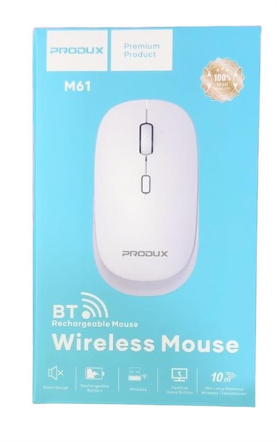 Mouse Inalambrico Bt M61 Blanco Produx