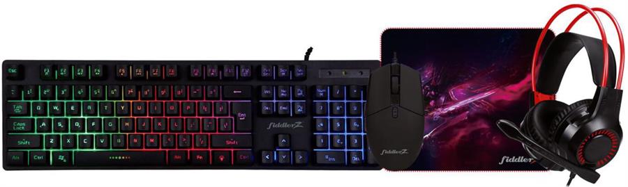 Kit Gamer Fiddler Teclado + Mouse + Mouse Pad + Audífonos - IMC406