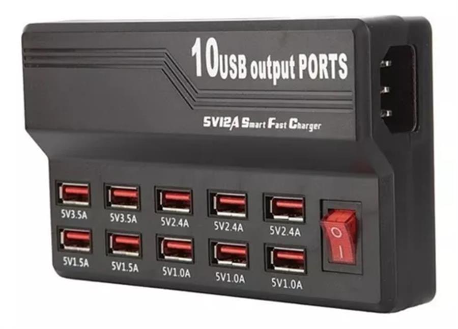 Estacion De Carga Usb 10 USB 5v 12A