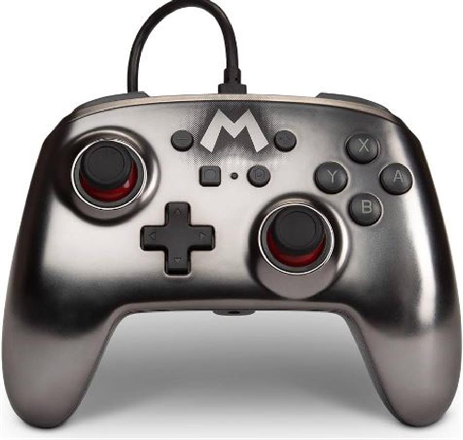 Joystick Cableado Nintendo Switch Super Mario Plateado