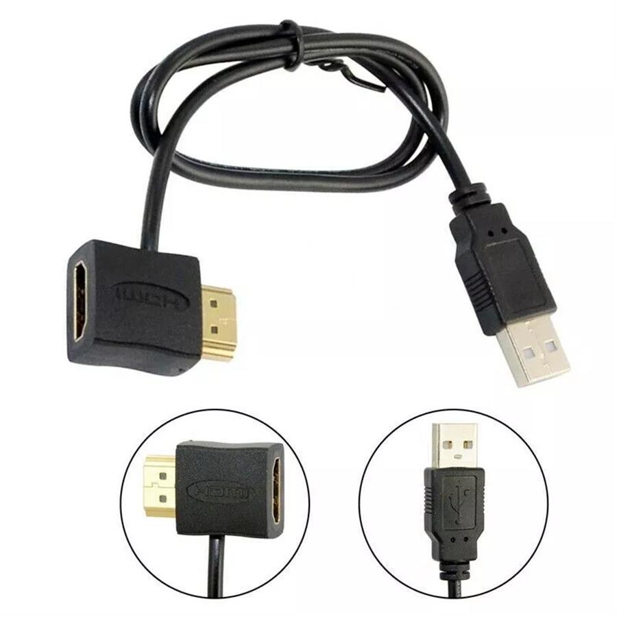 Adaptador HDMI Macho a Hembra + USB (Alimentacion)