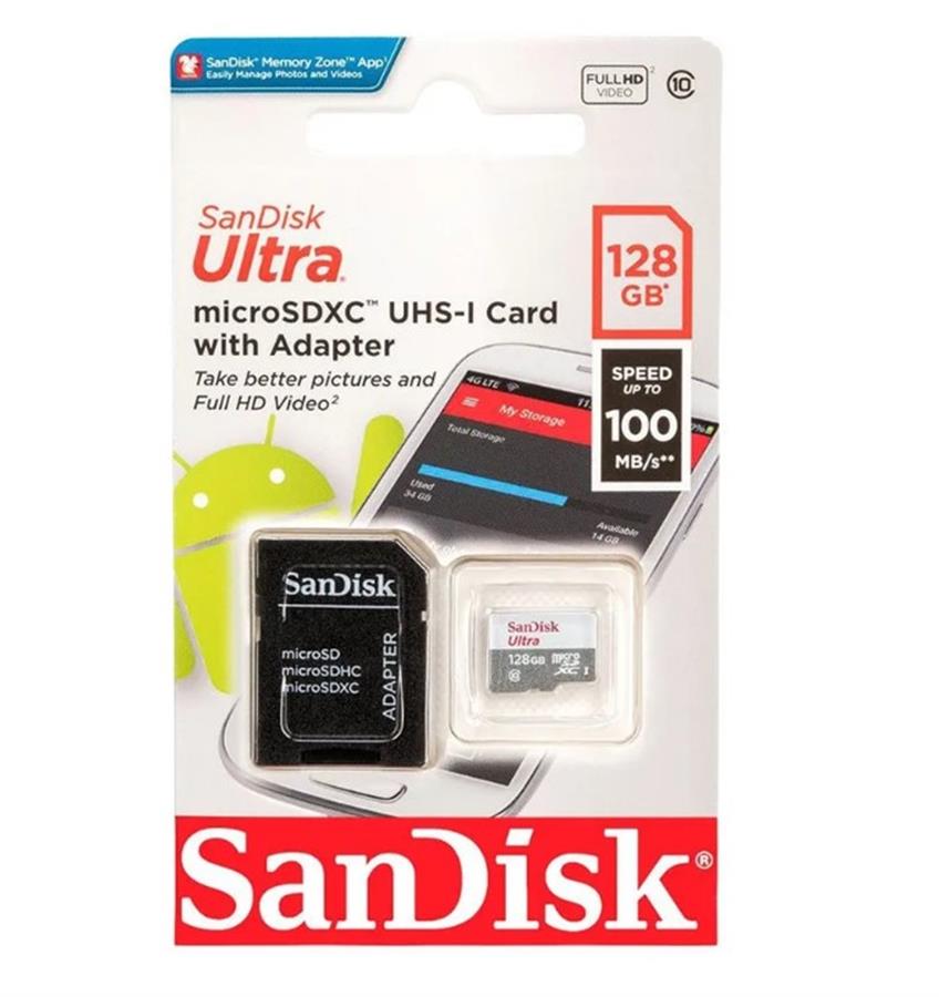 Memoria Micro SD 128gb Sandisk Clase 10