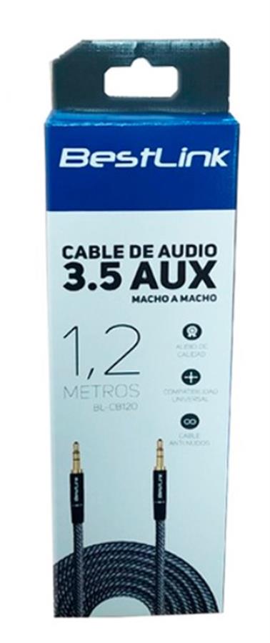 Cable Auxiliar de audio 3.5mm 1,2mts BestLink Bl-cb120