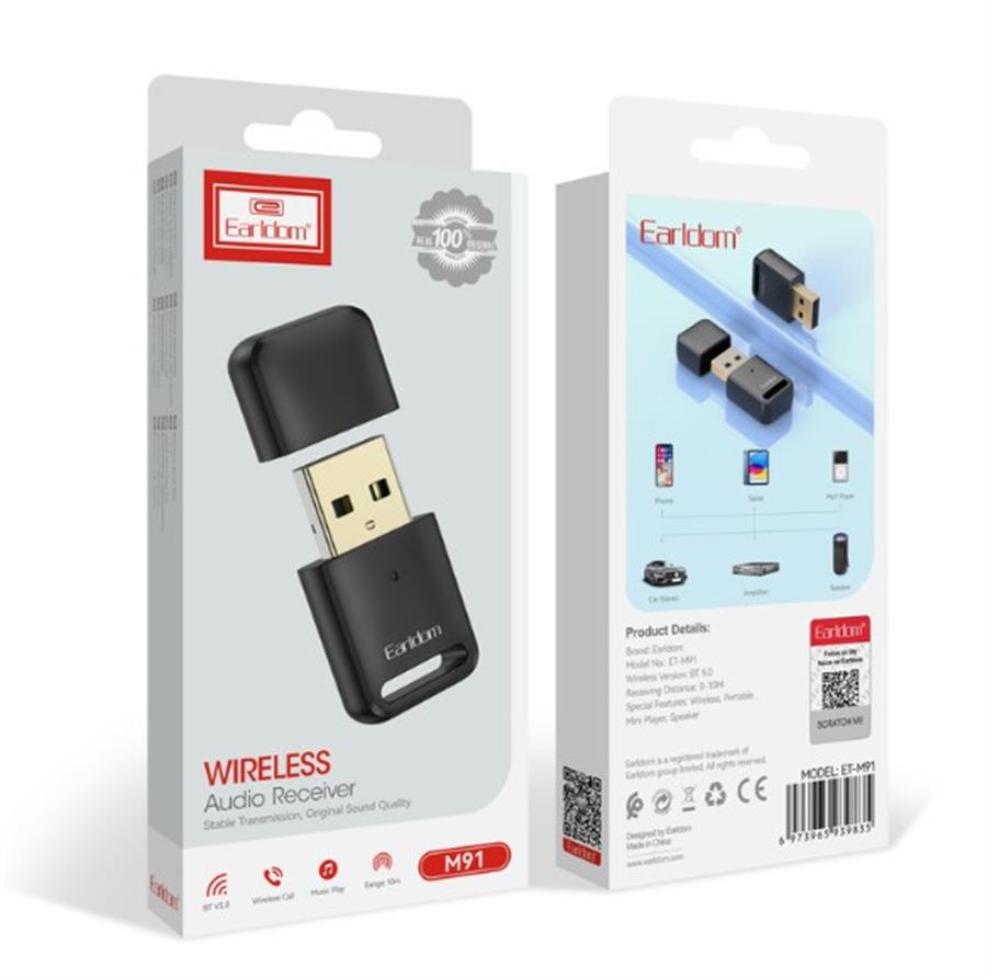 Receptor Bluetooth Usb De Audio Earldom M91
