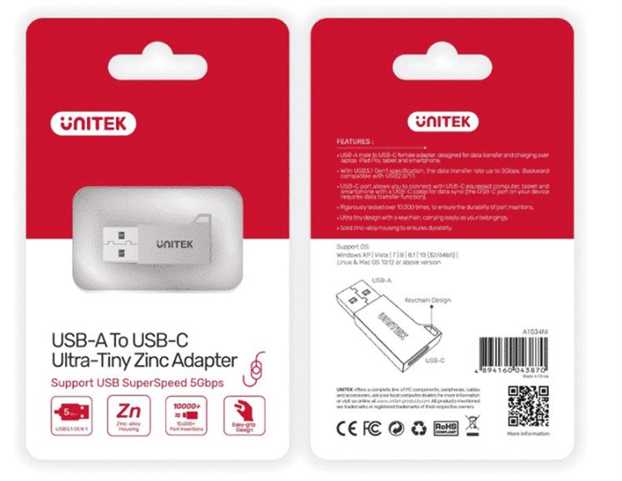 Adaptador Otg UsbC H a USB M Unitek