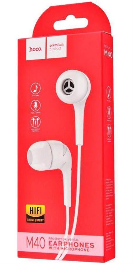 Audifonos Hoco 3.5mm Blanco M40