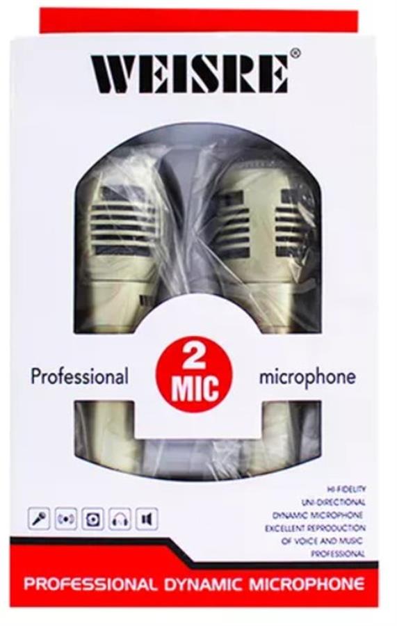 Set De 2 Microfonos Cableados Weisre SM-888
