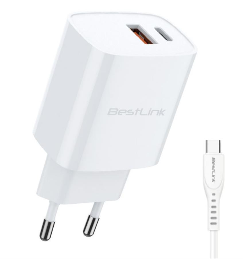 Cargador UsbC Dual Usb BL-CHQC200 Bestlink