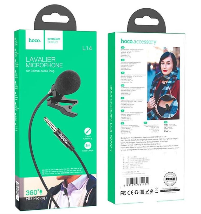 Microfono de Solapa Auxiliar 3.5mm L14 Hoco