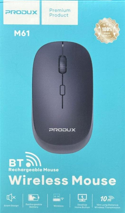 Mouse Inalambrico Bt M61 Negro Produx