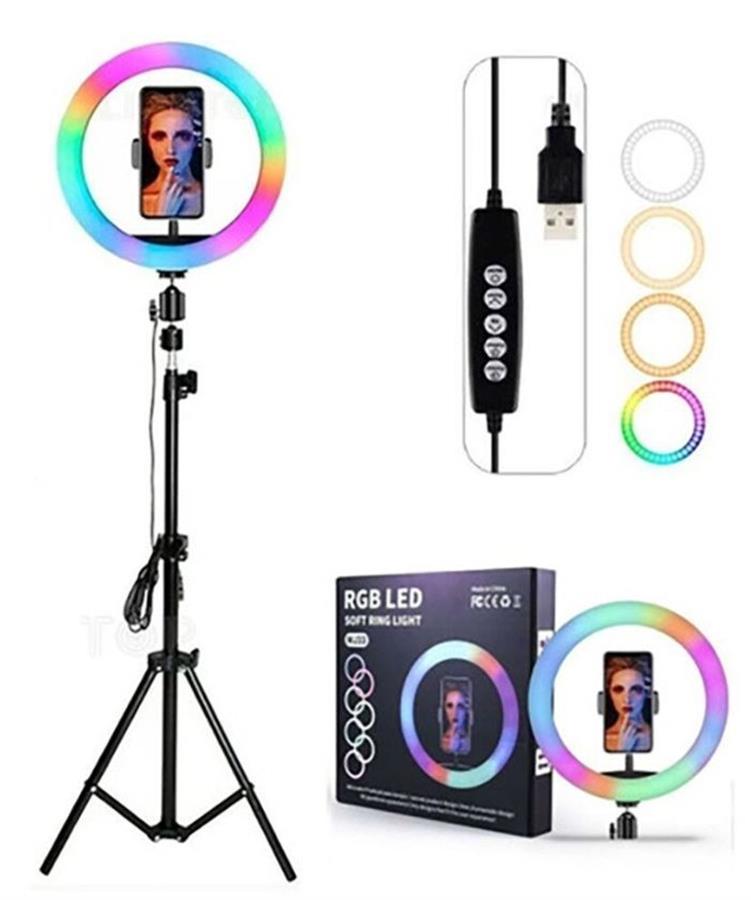 Aro Led RGB 33cm + Tripode MJ30
