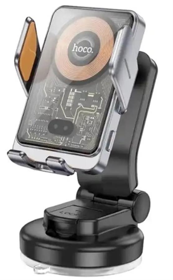 Soporte de Auto para Celular - Carga Inalambrica / Ajustable con Ventosa Hoco Hw8