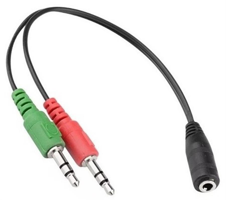 Adaptador Audio 2 Auxiliar 3.5mm M a 3.5mm H