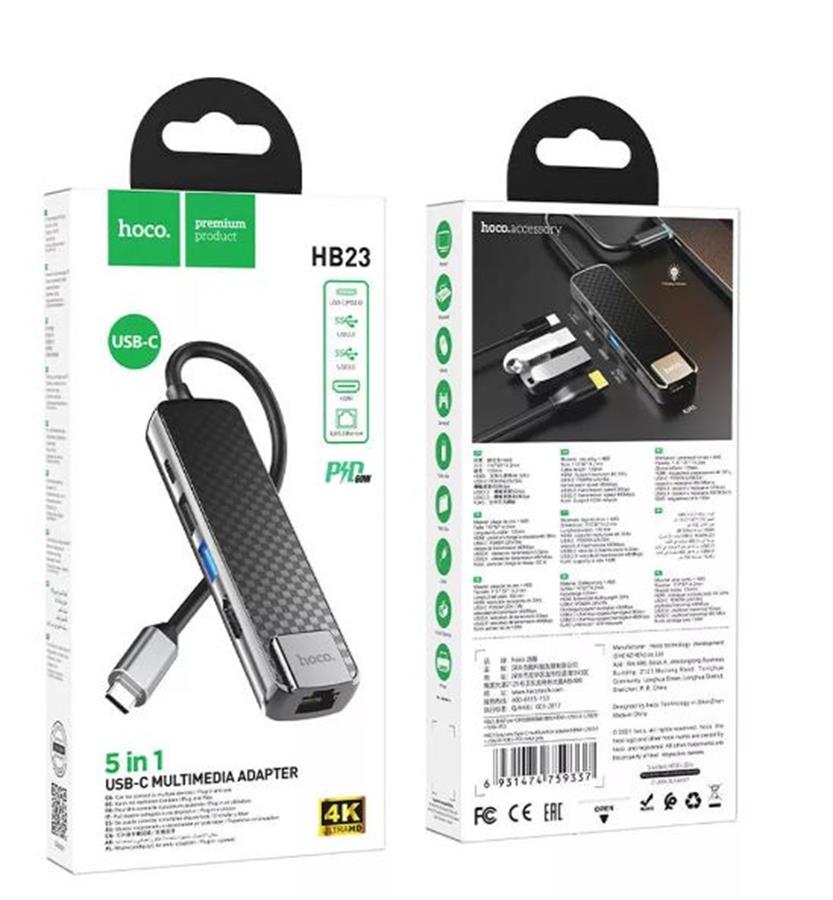 Hub Multifuncion UsbC 5en1 Hoco Hb23