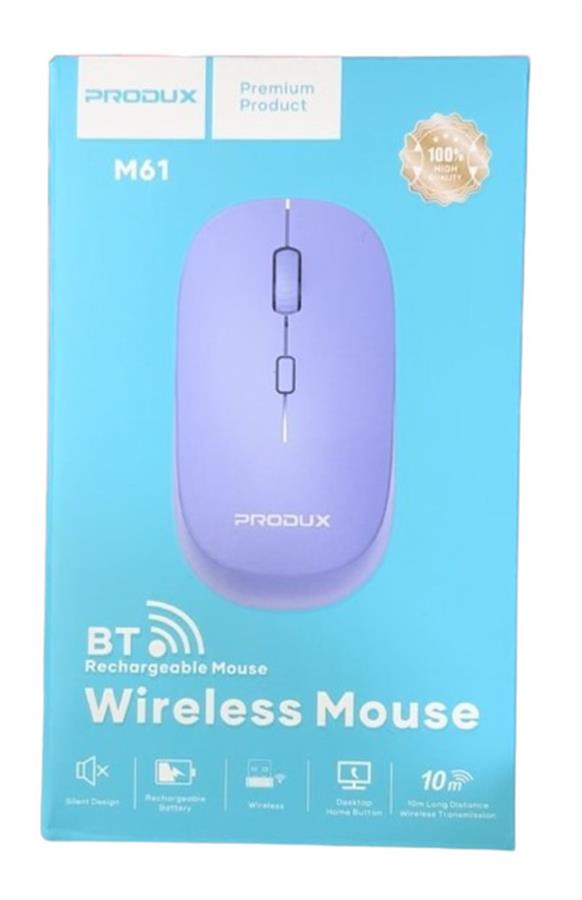 Mouse Inalambrico Bt M61 Morado Produx