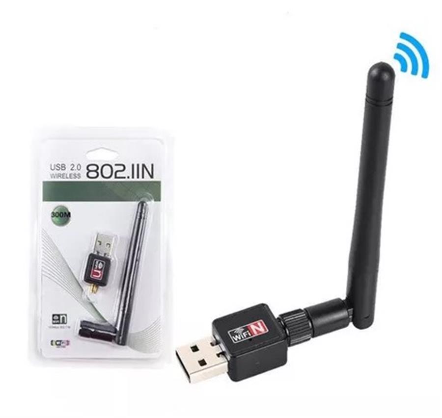 Placa De Red Usb Wifi 2.4 Ghz 300mbps Antena - Generica