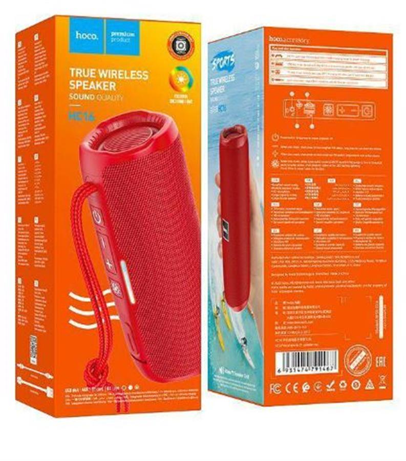 Parlante Bluetooth Hoco Hc16 Rojo