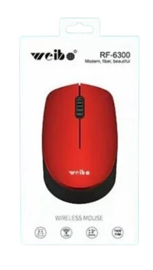 Mouse Inalambrico Rf-6300 Rojo Weibo