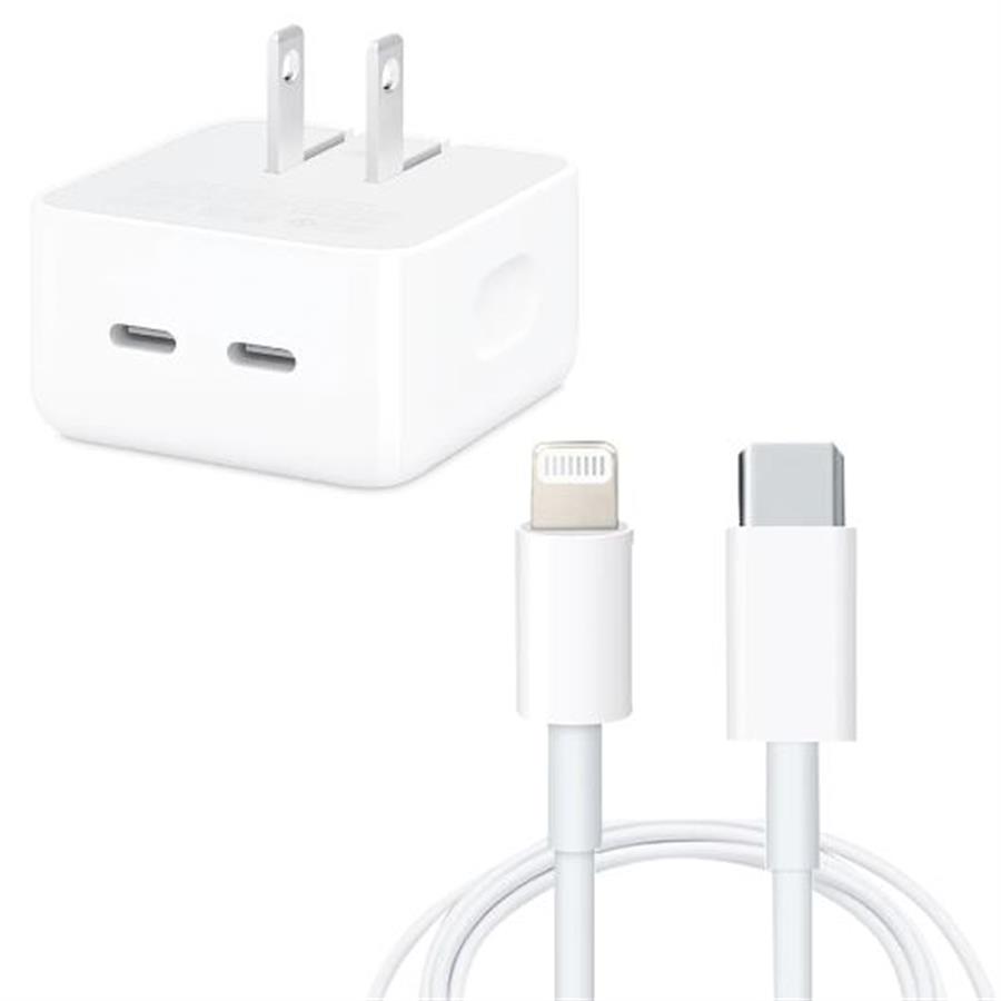 Cargador Iphone Lightning Doble entrada 50W/35w Apple - Certificado