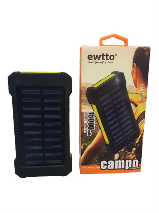 Cargador Portatil Solar 15000mAh Panel Led Et-e2302s Ewtto
