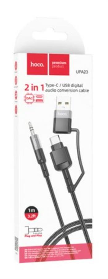 Cable Auxiliar de audio 3.5mm a Usb / UsbC Hoco Upa23