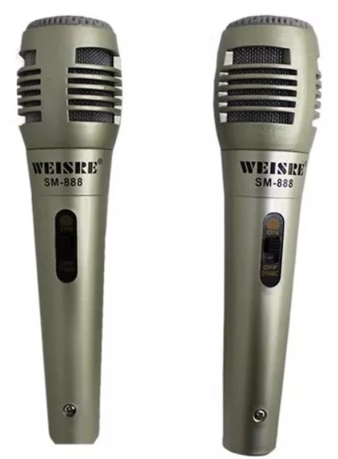 Set De 2 Microfonos Cableados Weisre SM-888