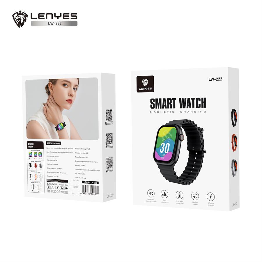 Reloj SmartWatch LENYES  Lw-222 Pro Negro